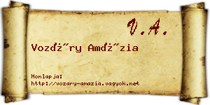 Vozáry Amázia névjegykártya